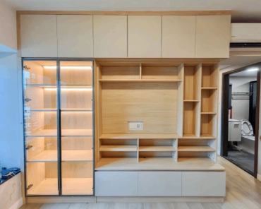 Minimalist TV Console and Shelving