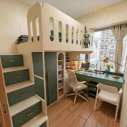 Integrated Bedroom Desk and Storage