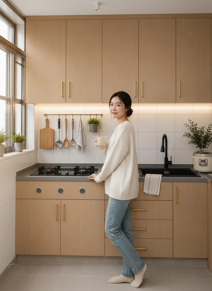 Custom kitchen cabinets with stainless steel panels Hong Kong