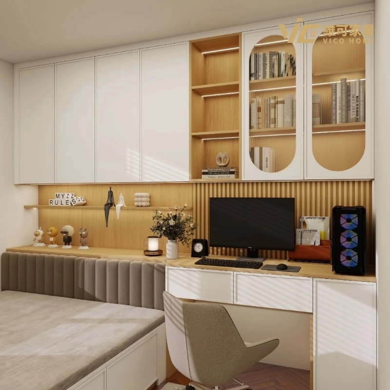Dual Desk Layout for Sibling Bedroom