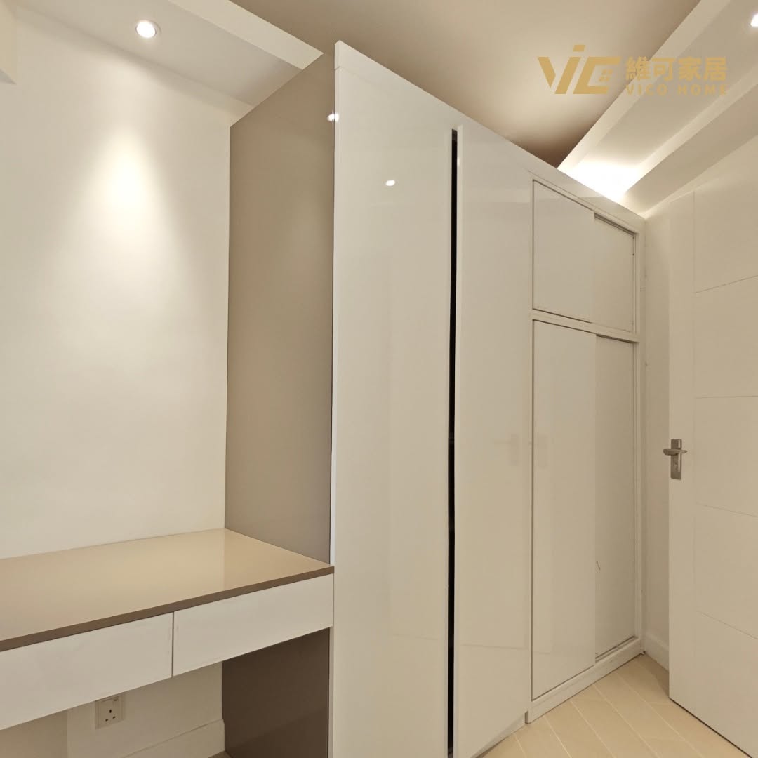 custom-wardrobe-design 11 Yau Ma Tei compact headboard storage wall wardrobe with sliding doors